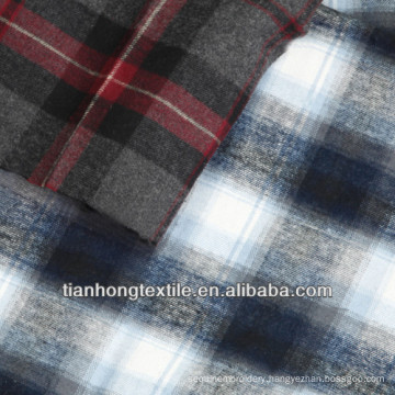 100% Cotton Sueded Yarn Dyed Flannel Check Shirt Dress Fabric